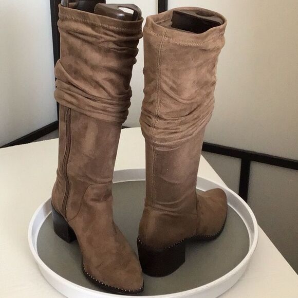 Steve Madden Wein Knee-High Tall Slouch Boot Women's Size 6.5 Western Boho Tan - Picture 2 of 14